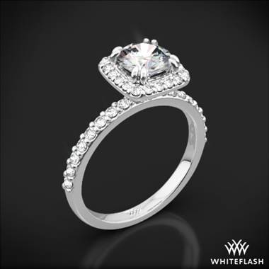 18k White Gold Guinevere Pave Diamond Engagement Ring