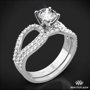18k White Gold Infinity Diamond Wedding Set