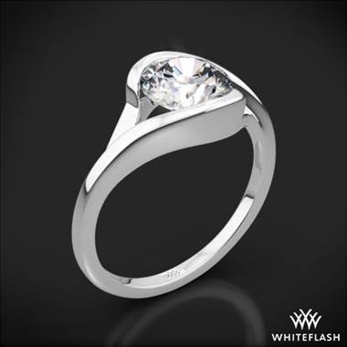 18k White Gold Iris Solitaire Engagement Ring