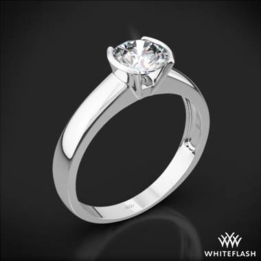 18k White Gold Keystone Solitaire Engagement Ring