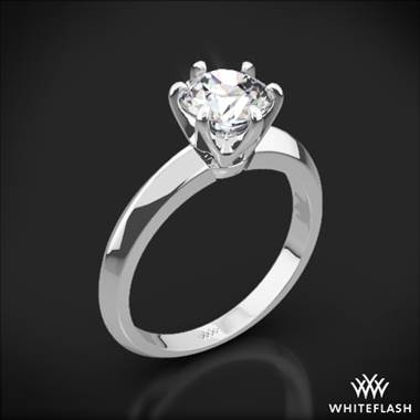 18k White Gold Knife-Edge Solitaire Engagement Ring