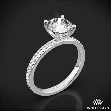 18k White Gold Legato Micro Pave Diamond Engagement Ring
