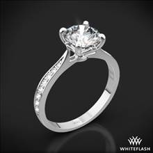 18k White Gold Legato Sleek Line Pave Diamond Engagement Ring | Whiteflash