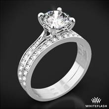 18k White Gold Legato Sleek Line Pave Diamond Wedding Set | Whiteflash
