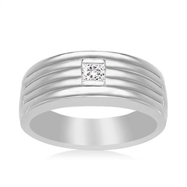 18K White Gold Men's Diamond Ring (1/4 cttw.)