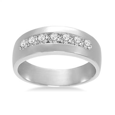 18K White Gold Mens Diamond Ring (5/8 cttw.)