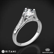 18k White Gold Ritani 1RZ1379 Vintage Tulip Diamond Engagement Ring | Whiteflash