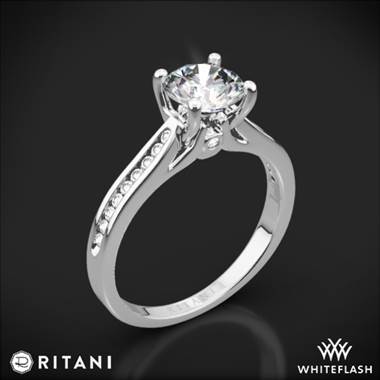 18k White Gold Ritani 1RZ2487 Channel-Set Diamond Engagement Ring