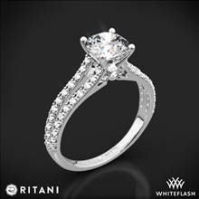 18k White Gold Ritani 1RZ2488 Double French-Set 'V' Diamond Engagement Ring | Whiteflash