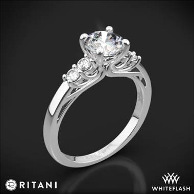 18k White Gold Ritani 1RZ2716 Trellis Five-Stone Diamond Engagement Ring