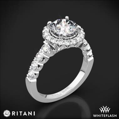 18k White Gold Ritani 1RZ2720 Masterwork Halo Diamond Engagement Ring