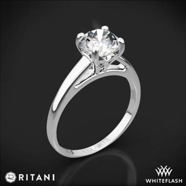 18k White Gold Ritani 1RZ7231 Cathedral Solitaire Engagement Ring