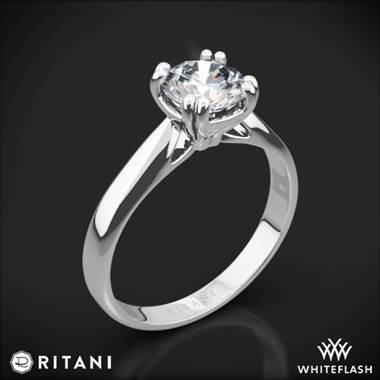 18k White Gold Ritani 1RZ7242 Tulip Cathedral Solitaire Engagement Ring