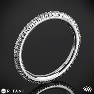 18k White Gold Ritani 33700 Open Micropave Eternity Diamond Wedding Ring