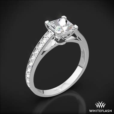 18k White Gold Serendipity Diamond Engagement Ring for Princess