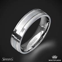 18k White Gold Simon G. LG104 Men's Wedding Ring | Whiteflash