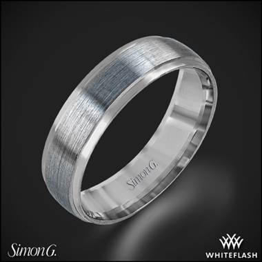 18k White Gold Simon G. LG116 Men's Wedding Ring