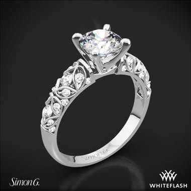 18k White Gold Simon G. LP1582-D Delicate Diamond Engagement Ring