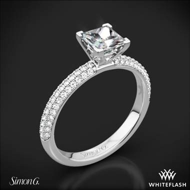 18k White Gold Simon G. LP1935-D Delicate Diamond Engagement Ring for Princess
