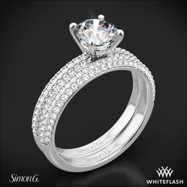 18k White Gold Simon G. LP1935-D Delicate Diamond Wedding Set
