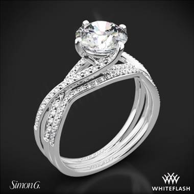 18k White Gold Simon G. MR1394 Fabled Diamond Wedding Set