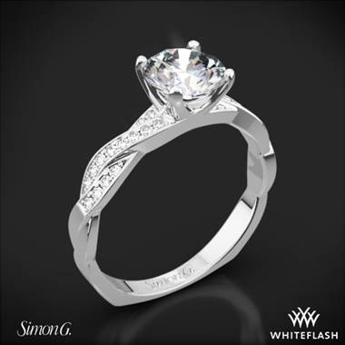 18k White Gold Simon G. MR1498-D Delicate Diamond Engagement Ring