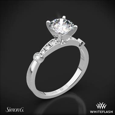 18k White Gold Simon G. MR1546-D Delicate Diamond Engagement Ring