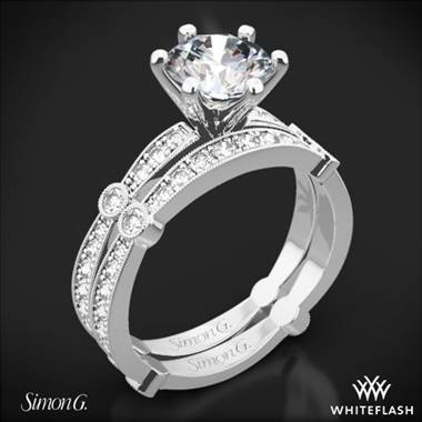 18k White Gold Simon G. MR1546 Delicate Diamond Wedding Set
