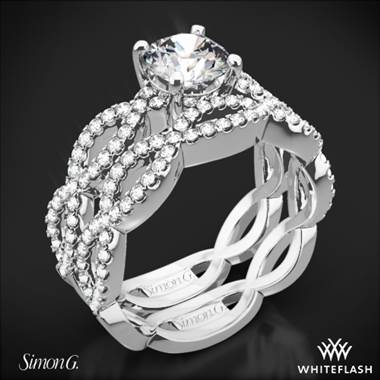 18k White Gold Simon G. MR1596 Fabled Diamond Wedding Set
