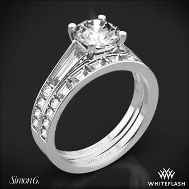 18k White Gold Simon G. MR2220 Duchess Diamond Wedding Set