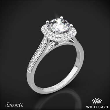 18k White Gold Simon G. MR2395 Passion Halo Diamond Engagement Ring