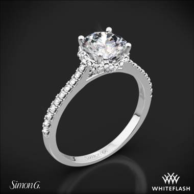 18k White Gold Simon G. MR2478 Caviar Diamond Engagement Ring