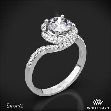 18k White Gold Simon G. MR2533 Passion Diamond Halo Engagement Ring