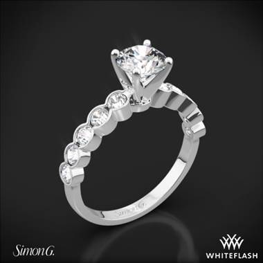 18k White Gold Simon G. MR2566 Caviar Diamond Engagement Ring