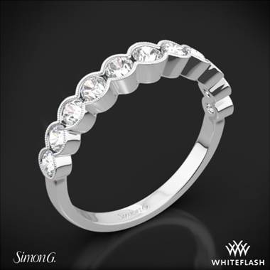 18k White Gold Simon G. MR2566 Caviar Diamond Wedding Ring