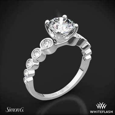 18k White Gold Simon G. MR2692 Caviar Diamond Engagement Ring