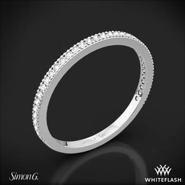 18k White Gold Simon G. PR108 Classic Romance Diamond Wedding Ring