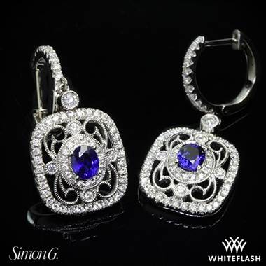 18k White Gold Simon G. TE201 Duchess Diamond Earrings