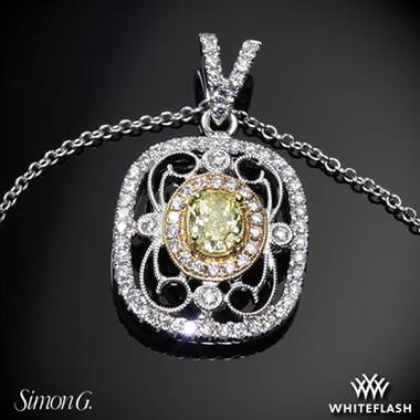 18k White Gold Simon G. TP201 Duchess Diamond Pendant