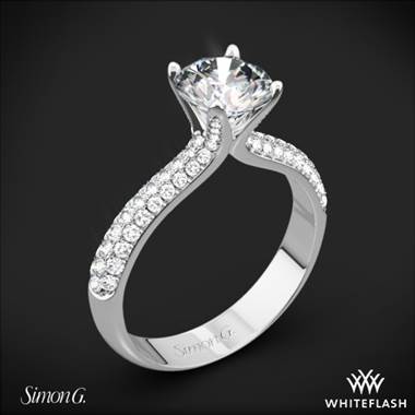18k White Gold Simon G. TR431 Caviar Diamond Engagement Ring