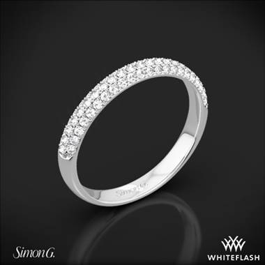 18k White Gold Simon G. TR431 Caviar Diamond Wedding Ring