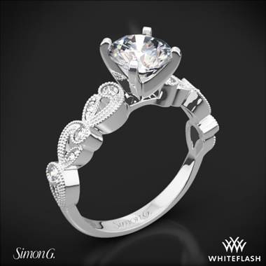 18k White Gold Simon G. TR473 Duchess Diamond Engagement Ring