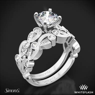 18k White Gold Simon G. TR473 Duchess Diamond Wedding Set
