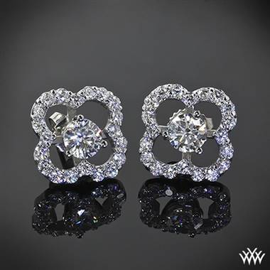 18k White Gold Small Clover Diamond Earring Jackets (0.60ctw; G/SI)