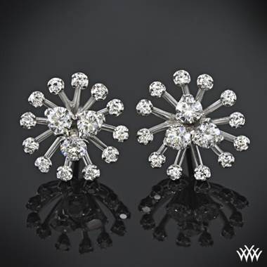 18k White Gold "Star Cluster" Diamond Earrings
