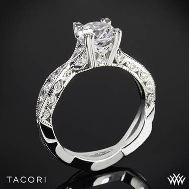 18k White Gold Tacori 2578RD Classic Crescent Twist Diamond Engagement Ring