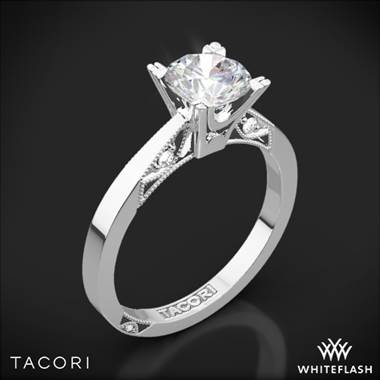 18k White Gold Tacori 2584RD Simply Tacori Flat-Edge Solitaire Engagement Ring