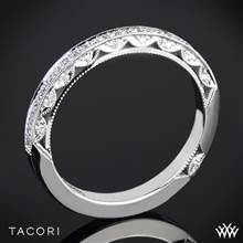 18k White Gold Tacori 2616B Classic Crescent Pave Half Eternity Diamond Wedding Ring | Whiteflash