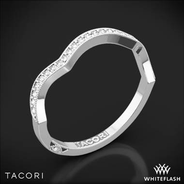 18k White Gold Tacori 2647SMB Ribbon Diamond Wedding Ring