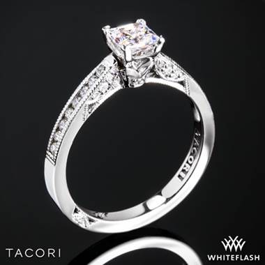 18k White Gold Tacori 3003 Simply Tacori Diamond Engagement Ring for Princess